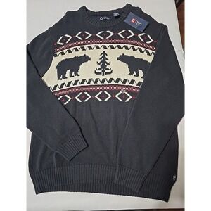Chaps Ralph Lauren Men's XL cable Sweater Black Bear‎ Knit NWT